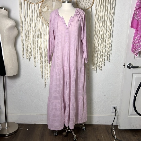 L*Space NWT Lilac Napali Button Down Maxi Dress Oversized Size Small - Picture 3 of 16